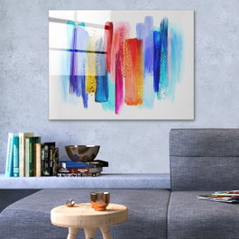 Wallity Cuadro decorativo multicolor de cristal templado 50 x 70 cm